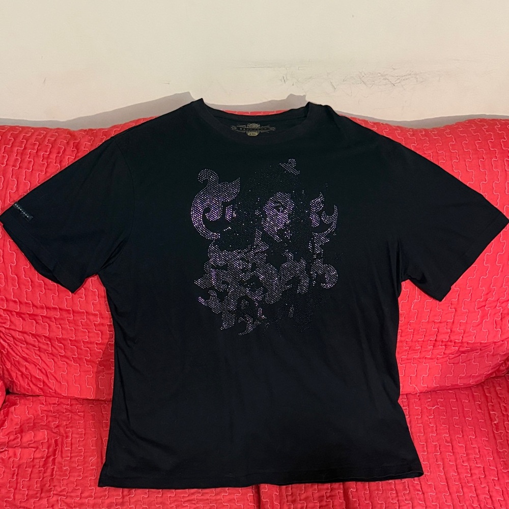 Sean John Black Jewelled Graphic Tee
